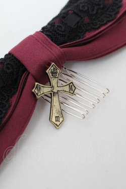 画像3: Moi-meme-Moitie / クロスロゴチャームリボンコーム  ボルドー S-26-02-05-010-MO-AC-AS-ZS