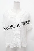 BABY,THE STARS SHINE BRIGHT / お花レースの半袖シフォンブラウス  白 S-26-02-05-022-BA-BL-AS-ZS