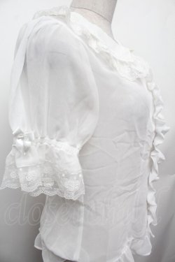 画像2: BABY,THE STARS SHINE BRIGHT / お花レースの半袖シフォンブラウス  白 S-26-02-05-022-BA-BL-AS-ZS