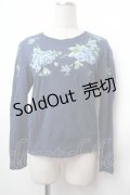Jane Marple / ローズ刺繍スウェット  紺 S-26-02-05-028-JM-TO-AS-ZS