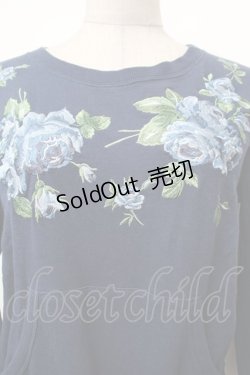画像2: Jane Marple / ローズ刺繍スウェット  紺 S-26-02-05-028-JM-TO-AS-ZS