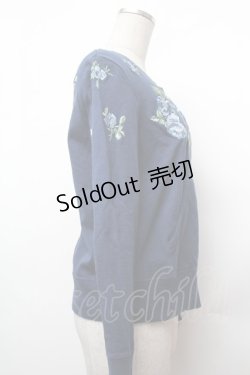 画像3: Jane Marple / ローズ刺繍スウェット  紺 S-26-02-05-028-JM-TO-AS-ZS