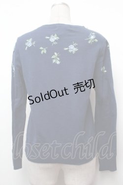 画像4: Jane Marple / ローズ刺繍スウェット  紺 S-26-02-05-028-JM-TO-AS-ZS