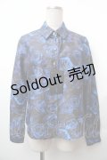 Moi-meme-Moitie / 青薔薇シャツ 9 黒ｘ青 S-26-02-05-029-MO-BL-AS-ZS