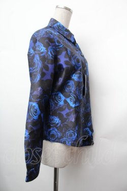 画像2: Moi-meme-Moitie / 青薔薇シャツ 9 黒ｘ青 S-26-02-05-029-MO-BL-AS-ZS