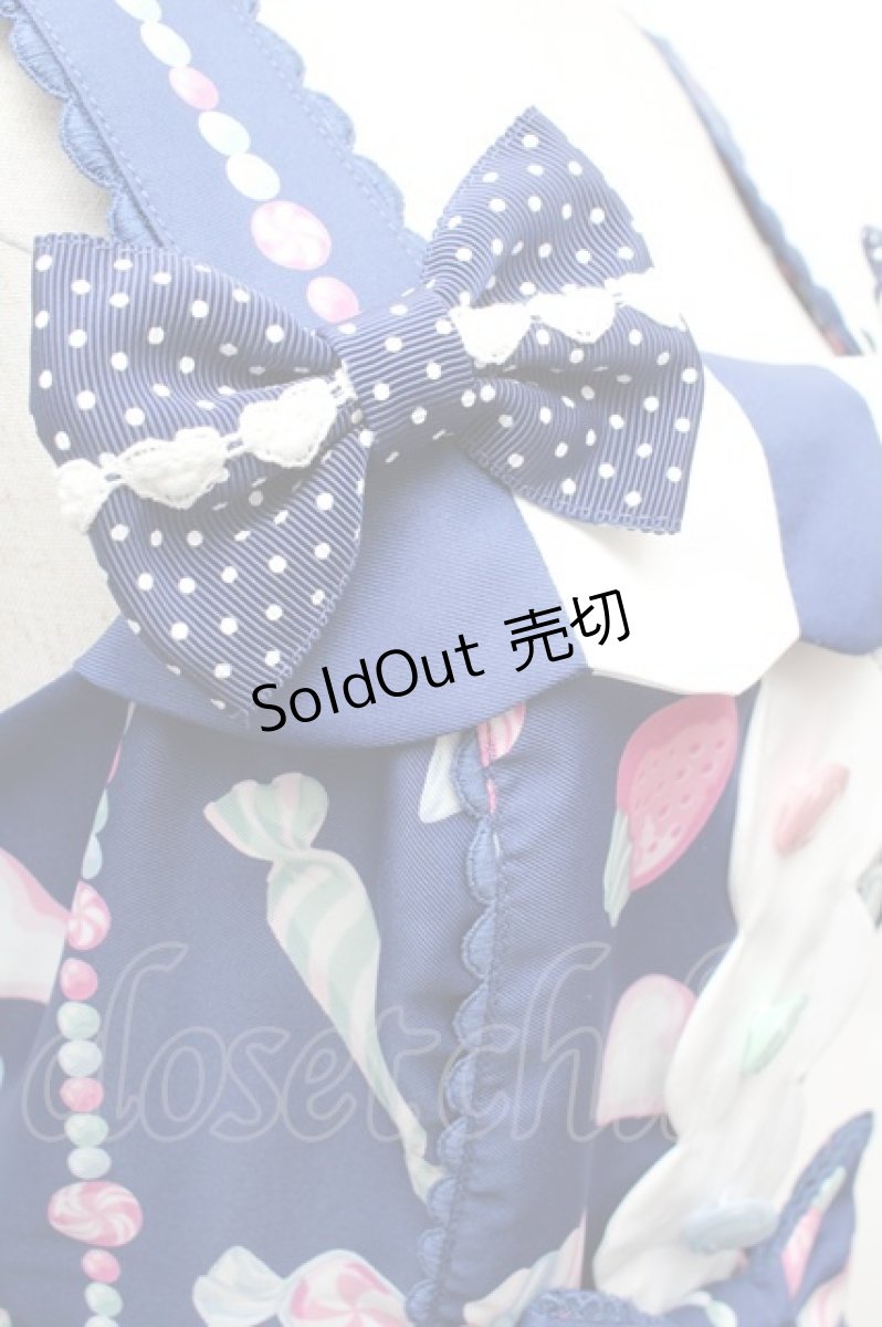 画像6: Angelic Pretty / Candy Ornamentジャンパースカート  ネイビー S-26-02-06-037-AP-OP-TE-ZS (6)