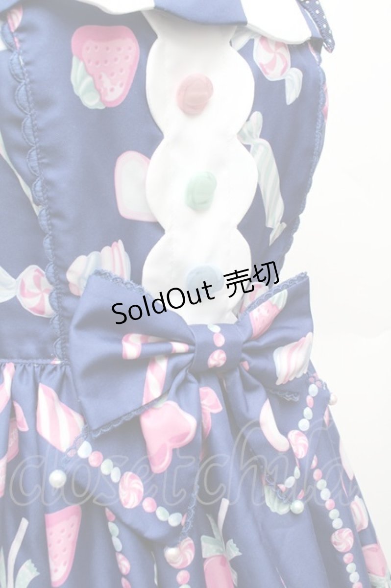 画像7: Angelic Pretty / Candy Ornamentジャンパースカート  ネイビー S-26-02-06-037-AP-OP-TE-ZS (7)