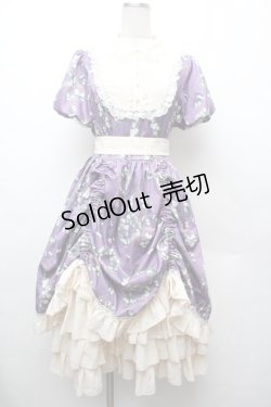 画像1: 中国ロリータ / フラワーフレームプリントワンピース XL パープル S-26-02-06-039-LO-OP-TE-ZS