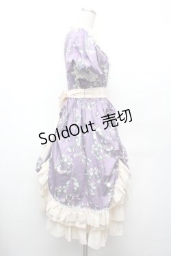 画像4: 中国ロリータ / フラワーフレームプリントワンピース XL パープル S-26-02-06-039-LO-OP-TE-ZS