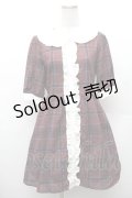 Ank Rouge / チェック丸襟ワンピース  ブラウン S-26-02-06-040-CA-OP-HR-ZS