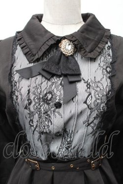 画像3: Rojita / ブローチ付きレース切替クロスベルトワンピース  黒 S-26-02-06-042-LO-OP-HR-ZS