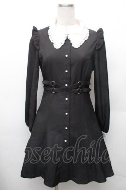 画像1: Rojita / クロスバックルワンピース  黒ｘ白 S-26-02-06-043-LO-OP-HR-ZS