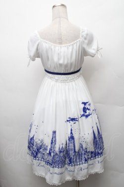 画像2: Moi-meme-Moitie / サイレントムーンワンピース(ミニ丈)  白ｘ青 S-26-02-06-044-MO-OP-HR-ZS