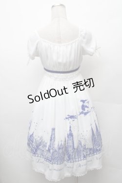 画像2: Moi-meme-Moitie / サイレントムーンワンピース(ミニ丈)  白ｘ青 S-26-02-06-044-MO-OP-HR-ZS