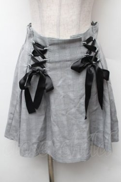 画像1: MA*RS / レースアップチェックスカート  グレー S-26-02-06-050-EL-SK-HR-ZS