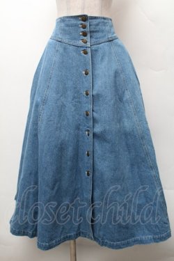 画像1: an another angelus / バックレースアップデニムロングスカート  ブルー S-26-02-06-053-CA-SK-HR-ZS