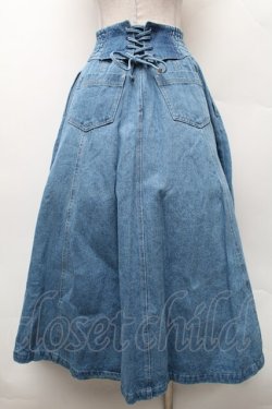 画像2: an another angelus / バックレースアップデニムロングスカート  ブルー S-26-02-06-053-CA-SK-HR-ZS