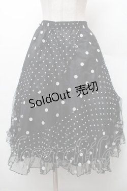 画像1: LOLITA / ドットチュール重ねスカート  黒 S-26-02-06-054-LO-SK-HR-ZS