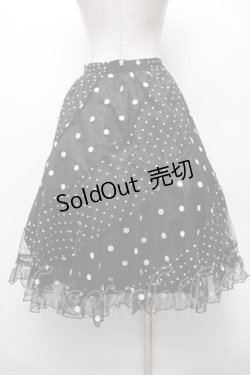 画像2: LOLITA / ドットチュール重ねスカート  黒 S-26-02-06-054-LO-SK-HR-ZS