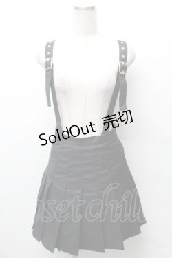 画像1: Ank Rouge / サス付プリーツスカート  黒 S-26-02-06-055-CA-SK-HR-ZS