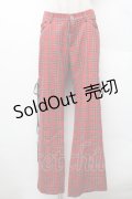 PEACE NOW / タータンチェックパンツ  赤 S-26-02-06-060-PU-PA-HR-ZS