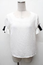 画像1: Ank Rouge / スカラップ半袖リボンブラウス  白 S-26-02-06-019-CA-BL-HR-ZS (1)