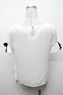 画像2: Ank Rouge / スカラップ半袖リボンブラウス  白 S-26-02-06-019-CA-BL-HR-ZS