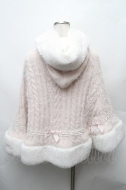 画像2: LIZ LISA / ダブルリボンニットファーポンチョ  ピンク S-26-02-06-022-LO-JA-HR-ZS