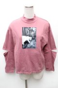 EATME / スラッシュスリーブグラフィックTOP  ピンク S-26-02-06-024-LO-TO-HR-ZS