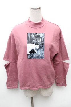 画像1: EATME / スラッシュスリーブグラフィックTOP  ピンク S-26-02-06-024-LO-TO-HR-ZS