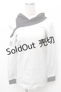 NieR Clothing / バイカラーフード付カットソー  黒ｘグレー S-26-02-06-025-PU-TO-HR-ZS