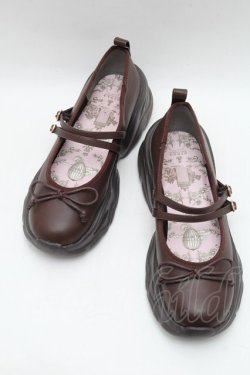 画像1: m petit by misako / AMNIリボンバレエ L ブラウン S-26-02-06-004-LO-SH-HR-ZS