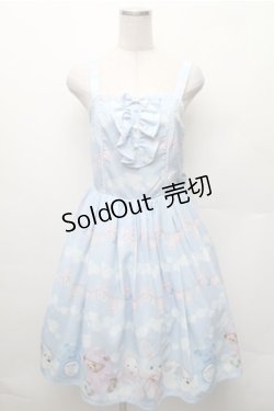 画像1: axes femme kawaii / ランドリー柄ジャンスカ  サックス S-26-02-08-040-AX-OP-HR-ZS