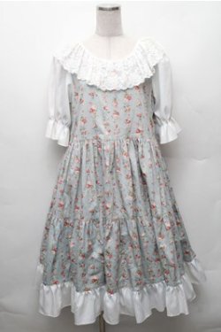 画像1: marcHenTica / フレアローズワンピース(半袖)  ミント S-26-02-08-041-LO-OP-HR-ZS