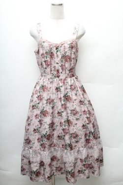 画像1: axes femme / 花総柄ビスチェラインジャンスカ  ピンク S-26-02-08-044-AX-OP-HR-ZS