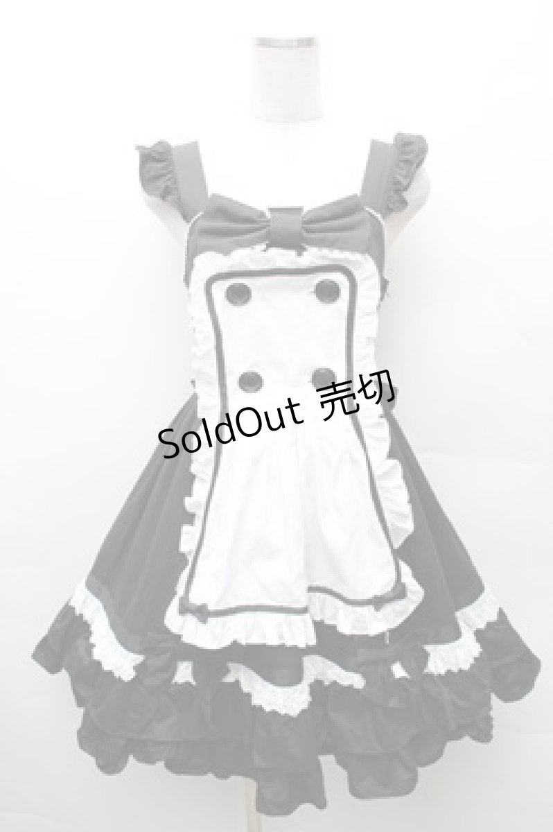 画像1: Angelic Pretty / Dreamパティシエジャンパースカート  黒ｘ白 S-26-02-08-052-AP-OP-HR-ZS (1)