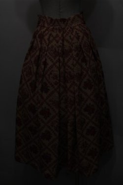 画像2: an another angelus / ヴィンテージローズタイツ柄タックスカート  ベージュｘレッド S-26-02-08-055-CA-SK-HR-ZS