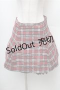 BATSU / チェックスカート  赤 S-26-02-08-057-PU-SK-HR-ZS