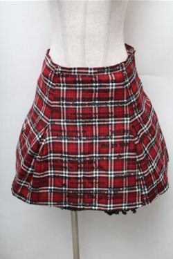 画像1: BATSU / チェックスカート  赤 S-26-02-08-057-PU-SK-HR-ZS