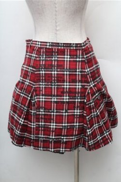 画像2: BATSU / チェックスカート  赤 S-26-02-08-057-PU-SK-HR-ZS