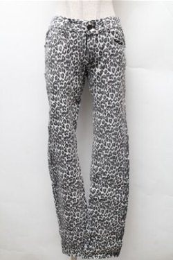 画像1: HELL CAT PUNKS / レオパード柄パンツ S 白 S-26-02-08-062-PU-PA-HR-ZS
