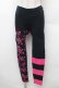 画像1: SUPER LOVERS / スカルプリントレギンス  黒ｘピンク S-26-02-08-063-PU-PA-HR-ZS (1)