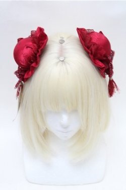 画像2: Hoshibako Works / 藤花集中華風お団子クリップ式ヘッドドレス  ワイン S-26-02-08-008-LO-AC-HR-ZS