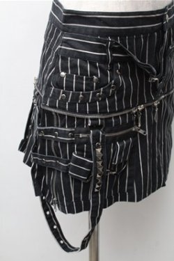 画像4: SEX POT ReVeNGe / ストライプデニムミニスカート  黒 S-26-02-08-064-SP-SK-HR-ZS