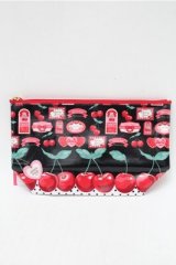 Angelic Pretty / Cherry Jam Labelポーチ  黒ｘ赤 S-26-02-08-002-AP-ZA-HR-ZS