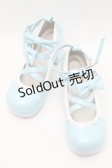 axes femme kawaii / ダブルリボンスカラップパンプス L サックス S-26-02-08-027-AX-SH-HR-ZS