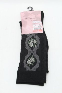 画像1: m petit by misako / ECAMOVKバラレースソックス  黒 S-26-02-08-005-LO-ZA-HR-ZS