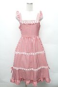 Cherirulu Chocola / ギンガムチェックジャンパースカート M 赤ｘ白 S-26-02-08-036-LO-OP-HR-ZS