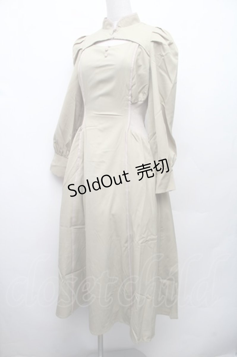 画像3: axes femme POETIQUE / デコルテ開きラインワンピース  グリーン S-26-02-09-034-AX-OP-HR-ZS (3)
