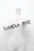 metamorphose / 無地ラッセルレースつき丸襟ケープ  ピンク S-26-02-09-005-ME-TO-HR-ZS